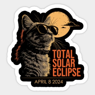 Funny Cat Total solar eclipse 2024 Sticker